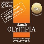 Olympia CTA1253PB струны для акустической гитары, с устойчивостью к коррозии, фосфористая бронза, калибр: 12-16-24-32-42-53