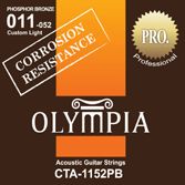 Olympia CTA1152PB струны для акустической гитары, с устойчивостью к коррозии, фосфористая бронза, калибр: 11-15-22-32-42-52