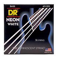 DR NWB5-40 струны для 5-струнной бас-гитары, калибр 40-120, серия HI-DEF NEON™, обмотка никелированная сталь, покрытие люминесцентное