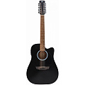 JET JDEC-255/12 BKS  12-струнная электроакустическая гитара с вырезом, цвет черный