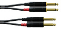 Cordial CFU 6 PP сдвоенный кабель 2 х джек моно 6,3 мм male - 2 х джек моно 6,3 мм male, длина 6 м, черный