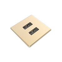 Kondator 935-PM31M Встраиваемая зарядная станция Powerdot MICRO с 2 разъемами USB (5 В, 2 А). Размеры (ШxГxВ) 35х35х35,8 мм. Монтажное отверстие (диаметр) 30 мм. Максимальная толщина столешницы 26 мм, цвет шампань