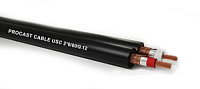 PROCAST Cable USC2*6/60/0,12 Профессиональный инсталляционный  двухканальный (стерео) сигнальный кабель, внешний диаметр D=2x6 мм, (28/0,12BC+PE2,3+Al Foil+SP60/0,12BC)x2+PVC 6x2, цвет черный