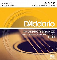 D'ADDARIO EJ19 струны для акустической гитары, фосфор/бронза, Bluegrass, 12-56