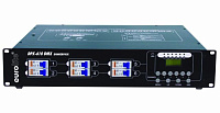 Eurolite DPX-610 DMX диммер, 6 каналов по 10 А на канал, управление DMX (XLR-3) или аналог, питание 3 или 1 фаза, выход - клеммник, регулировка подкала, ЖК-дисплей, рэковый корпус 2 высоты, автоматы защиты каналов.