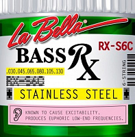 LA BELLA RX-S6C  струны для 6-струнной бас-гитары (030-045-065-080-105-130), сталь