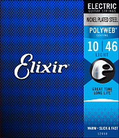 Elixir 12050 Polyweb Струны для электрогитары Custom Light 10-46