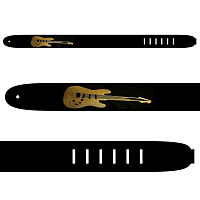 Perri's P25E-168  Кожаный ремень 2,5" для гитары, золотая электрогитара