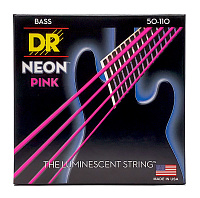 DR NPB-50 струны для 4-струнной бас-гитары, калибр 50-110, серия HI-DEF NEON™, обмотка никелированная сталь, покрытие люминесцентное