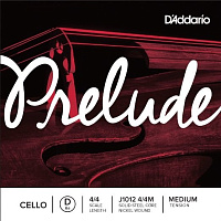 D'ADDARIO J1012 4/4M, серия PRELUDE, D 4/4 Medium Одиночная струна для виолончели
