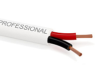PROCAST cable SJW 17.OFC.1,045 Профессиональный инсталляционный круглый всепогодный акустический кабель, 17AWG (2x1045 кв.мм), дополнительная PVC изоляция, цвет белый, 52х0.16 кв.мм OFC (99,97%)