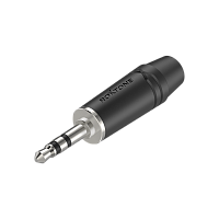ROXTONE RMJ3PP-45-BN Разъем 3.5 мм стерео Jack, цинковый корпус, используется для кабеля диаметром до 4.5 мм, цвет черный