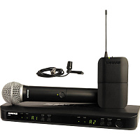 SHURE BLX1288E/CVL M17 662-686 MHz двухканальная радиосистема с ручным передатчиком PG58 и петличным микрофоном SHURE CVL-B/C