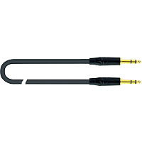 QUIK LOK JUST JS 1 готовый инструментальный кабель серии Just, 1 метр, металлические прямые разъемы Stereo Jack черного цвета