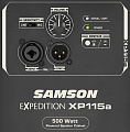 Samson XP115A Портативная 2-полосная активная акустическая система. 500 Вт, 15" + 1". Mic/Line (XLR/Jack) комбовход, лимитер, GroundLift. Размеры 386x356x631.5 мм, вес 14.8 кг