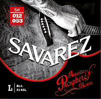 SAVAREZ A140L струны для акустической гитары (12, 16, 24, 32, 42, 53), фосфористая бронза, легкое натяжение