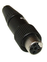 Neutrik RT5FCT-B Разъем TINY XLR на кабель Ø2-4.5 мм, 5 контактов, гнездо, цвет черный, фиксация гайкой