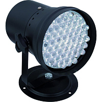 Eurolite LED T-36 RGB spot  Светодиодный прожектор (55 светодиодов x10мм :18 красных, 18 синих, 19 зелёных), угол раскрытия луча 30 гр, синтез цвета RGB, управление DMX512 (5 каналов), встроенный микрофон, цвет корпуса -чёрный. Потребляемая мощность 8 Вт