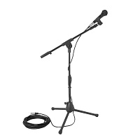 OnStage MS7515  набор для пения: динамический микрофон, стойка-журавль 1.27 метра, держатель для микрофона, кабель XLR-мама  джек (длина 6 метров)