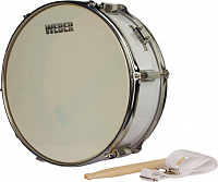 Weber MPJ-1455 ST  Маршевый барабан на ремне, 14*5,5 дюйма, 6 лаг, 12 винтов, цвет белый, барабанные палочки и настроечный ключ в комплекте