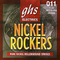 GHS R+RM Струны для электрогитары, никель, роликовая обмотка, 11-15-18-26w-36-50, Nickel Rockers 