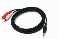 PROCAST Cable s-MJ/2RCA.2 Межблочный соединительный кабель 3,5mm s-miniJack(stereo) — 2RCA(male),черный