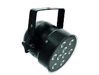 EUROLITE LED PAR-56 9x3W TCL Short black  светодиодный прожектор  угол раскрытия луча 14 гр, синтез цвета RGB, управление DMX512, 9 светодиодов x 3W. Цвет корпуса - черный