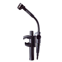 AKG C518M микрофон для ударных инструментов с креплением на обод, кардиоидный, XLR-разъём с адаптером фант. питания