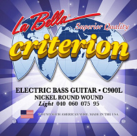 LA BELLA C900L  струны для 4-струнной бас-гитары- 040-060-075-095, круглая обмотка - сталь