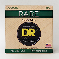 DR RPML-11 струны для акустической гитары, калибр 11-50, серия RARE™, обмотка фосфористая бронза, покрытия нет