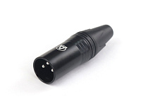 AuraSonics XN3M-B кабельный 3-контактный разъем XLR male, посеребренные контакты, черный