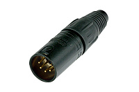 Neutrik NC5MX-B кабельный разъем XLR male черненый корпус, золоченые контакты 5 контактов