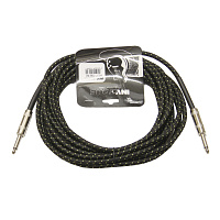 Invotone ACI1110/BK  Инструментальный кабель, тканевая оплетка, цвет черный, джек 6.3 мм  джек 6.3 мм, длина 10 метров