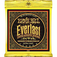 Ernie Ball 2560 струны для акустической гитары Everlast 80/20 Bronze Extra Light (10-14-20w-28-40-50)