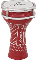 YUKA DRBTP5-10RD  Турецкая дарбука, с гравировкой, цвет: красный, размер: 5' (13см) x 10' (24см), материал: алюминий, пластик