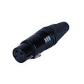 PROAUDIO XLRF-3E Разъем XLR мама, кабельный, 3-контактный, полностью металлический корпус, посеребренные контакты, цвет черный