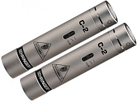 Behringer C-2 подобранная пара конденсаторных микрофонов для студии или концертной работы 20-20000Гц, включает планку с держателями, ветрозащиту, футляр