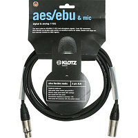 Klotz AES3HK0300  кабель AES/EBU студийный,  XLR(F) XLR(M), 3 м, черный, разъемы Neutrik