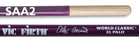 VIC FIRTH SAA2 World Classic®  Alex Acuna El Palo (purple) timbale  палочки для тимбала, орех (L = 16 1/8" | Dia. = .500")