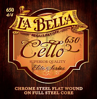 LA BELLA 650 - струны для виолончели, сердцевина - сталь, обмотка - хромированая сталь