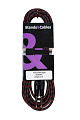 STANDS & CABLES GC-039-5  кабель распаянный инструментальный в тканевой оплетке Jack-Jack,5 м. разъемы позолоченные, разборные