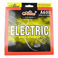 ALICE A608-4M струны для 4-струнной бас-гитары, шестигранная стальная основа, оплетка - сплав никеля, 45-105