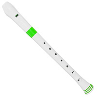 NUVO Recorder White/Green блокфлейта сопрано, строй С, немецкая система, материал АБС пластик, цвет белый/зелёный, чехол в комплекте