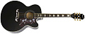 EPIPHONE EJ-200SCE Black (w/ Fishman PreSys) гитара электроакустическая со стальными струнами, джамбо, цвет черный