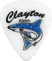 CLAYTON SH63/6  набор медиаторов - 0.63 mm SAND SHARK стандартные, рисунок акула, напыление из песка
