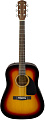 FENDER CD-60 DREAD V3 DS SB WN акустическая гитара, цвет санберст