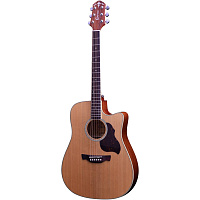 CRAFTER DE-7/NС электроакустическая гитара дредноут, топ массив кедра, корпус красное дерево, цвет натуральный, чехол