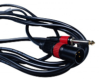 STANDS & CABLES MC-085XJ-3 Микрофонный кабель 3 м. Разъемы: XLR папа - Jack 6,3 мм. моно, цвет черный