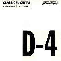 Dunlop DCV04DNS Nylon Silver Wound D-4  струна D, 4 струна для классической гитары, нейлон, посеребренная медь