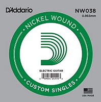 D'ADDARIO NW038 - одиночная струна для электрогитары 038 обмотка никель